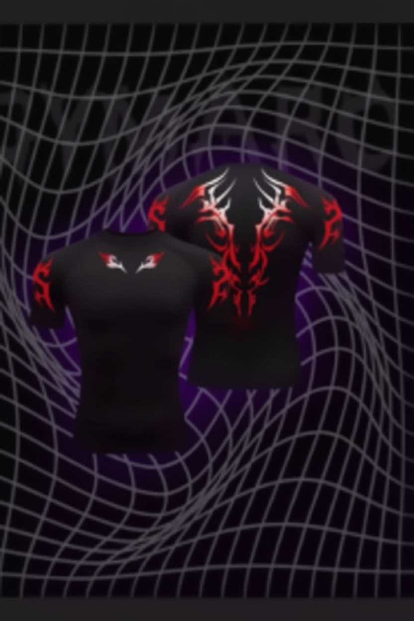Compression shirt rood graphic print